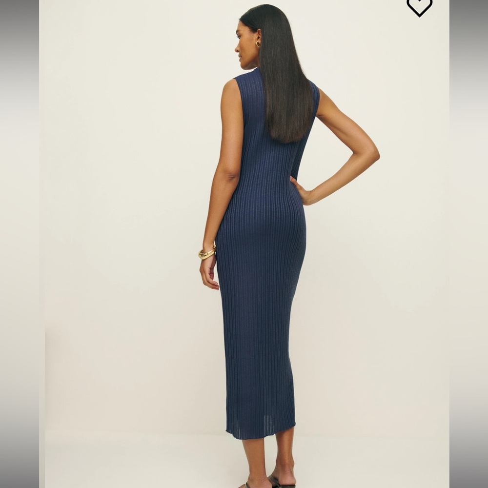 NWT Reformation Arabella Knit Dress in Navy Small - Picture 5 of 9